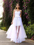 Trumpet/Mermaid Sweetheart Applique Sleeveless Long Tulle Wedding Dresses TPP0006571