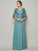 A-Line/Princess V-neck 3/4 Sleeves Lace Long Chiffon Mother of the Bride Dresses TPP0007274