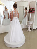 Trumpet/Mermaid Sleeveless Lace Scoop Floor-Length Wedding Dresses TPP0006625
