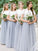 A-Line/Princess Tulle Scoop Short Sleeves Ruffles Floor-Length Bridesmaid Dresses TPP0005622
