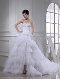 A-Line/Princess Beading Sweetheart Sleeveless Satin Wedding Dresses TPP0006969