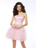 A-Line/Princess Sweetheart Ruffles Sleeveless Short Net Cocktail Dresses TPP0009038