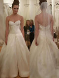 Ball Gown Taffeta Sleeveless Sweetheart Court Train Wedding Dresses TPP0006899