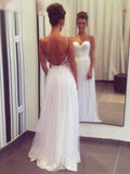 A-Line/Princess Sweetheart Floor-Length Sleeveless Ruffles Tulle Wedding Dresses TPP0006328