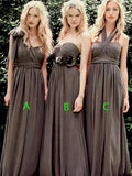 A-Line/Princess Sleeveless Chiffon Floor-Length Bridesmaid Dresses TPP0005674
