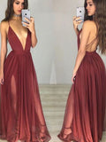A-Line/Princess Sleeveless Spaghetti Straps Chiffon Floor-Length Ruched Dresses TPP0001887