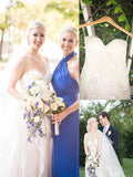 A-Line/Princess Sweetheart Sweep/Brush Train Tulle Sleeveless Wedding Dresses TPP0006863