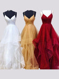 A-Line/Princess Sleeveless Spaghetti Straps Floor-Length Tulle Dresses TPP0002143