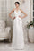Sheath/Column V-neck Sleeveless Lace Applique Long Net Wedding Dresses TPP0006973