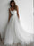 A-Line/Princess Spaghetti Straps Tulle Sleeveless Ruffles Sweep/Brush Train Wedding Dresses TPP0006966