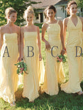A-Line/Princess Sleeveless Floor-Length Chiffon Bridesmaid Dresses TPP0005314