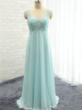 A-Line/Princess Sleeveless Sweetheart Floor-Length Beading Chiffon Bridesmaid Dresses TPP0005392