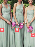 A-Line/Princess Sleeveless Chiffon Floor-Length Bridesmaid Dresses TPP0005621