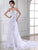 Sheath/Column Hand-made Flower Sweetheart Sleeveless Chiffon Long Wedding Dresses TPP0006708