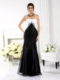 Trumpet/Mermaid Strapless Applique Sleeveless Long Tulle Mother of the Bride Dresses TPP0007161