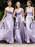 A-Line/Princess Sleeveless Chiffon Floor-Length Bridesmaid Dresses TPP0005575