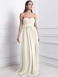 Sheath/Column Sweetheart Sleeveless Ruffles Long Chiffon Bridesmaid Dresses TPP0005795