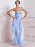 A-Line/Princess Strapless Sleeveless Beading Long Chiffon Bridesmaid Dresses TPP0005577
