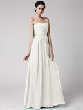 Sheath/Column Sweetheart Sleeveless Pleats Long Chiffon Bridesmaid Dresses TPP0005844
