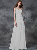 A-line/Princess Sweetheart Sleeveless Long Ruffles Chiffon Bridesmaid Dresses TPP0005770