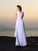 A-Line/Princess V-neck Pleats Sleeveless Long Chiffon Beach Wedding Dresses TPP0006534