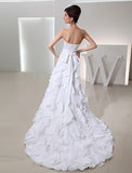 Beading A-Line/Princess Long Sweetheart Sleeveless Taffeta Wedding Dresses TPP0006907
