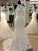 Sheath/Column Sleeveless Scoop Sweep/Brush Train Applique Lace Wedding Dresses TPP0006162
