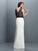 Sheath/Column V-neck Lace Sleeveless Long Chiffon Bridesmaid Dresses TPP0005814