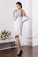Sheath/Column Half Sleeves Bateau Short Lace Wedding Dresses TPP0006950