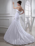 Beading Trumpet/Mermaid Long Taffeta Wedding Dresses TPP0006953
