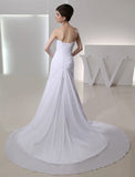 A-Line/Princess Beading Strapless Sleeveless Pleated Chiffon Wedding Dresses TPP0006831