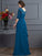 A-Line/Princess V-neck 3/4 Sleeves Long Chiffon Mother of the Bride Dresses TPP0007117