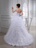 Ball Gown Beading Sweetheart Sleeveless Applique Organza Wedding Dresses TPP0006894