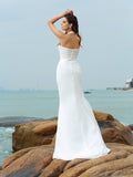 Sheath/Column Halter Pleats Sleeveless Long Chiffon Beach Wedding Dresses TPP0006542