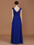 A-Line/Princess V-neck Sleeveless Floor-Length Chiffon Ruffles Bridesmaid Dresses TPP0005715