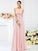 A-Line/Princess Sweetheart Pleats Hand-Made Flower Sleeveless Long Chiffon Bridesmaid Dresses TPP0005765
