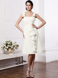A-Line/Princess Straps Sleeveless Ruffles Ruched Short Chiffon Bridesmaid Dresses TPP0005834