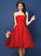A-Line/Princess Strapless Pleats Sleeveless Short Satin Bridesmaid Dresses TPP0005499