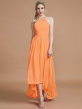 A-Line/Princess Halter Asymmetrical Sleeveless Chiffon Bridesmaid Dresses TPP0005582