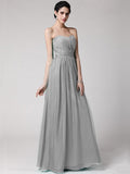 Sheath/Column Sweetheart Sleeveless Pleats Long Chiffon Bridesmaid Dresses TPP0005844