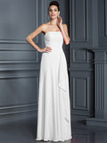 A-Line/Princess Strapless Beading Sleeveless Long Chiffon Bridesmaid Dresses TPP0005573