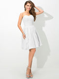 A-Line/Princess Sweetheart Pleats Sleeveless Short Chiffon Bridesmaid Dresses TPP0005491