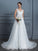 A-Line/Princess V-neck Sleeveless Floor-Length Lace Chiffon Wedding Dresses TPP0006395