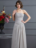 A-Line/Princess One-Shoulder Sleeveless Beading Long Chiffon Mother of the Bride Dresses TPP0007167