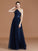 A-line/Princess One-Shoulder Lace Tulle Sleeveless Floor-Length Bridesmaid Dresses TPP0005736