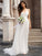 A-Line/Princess V-neck Tulle Sleeveless Applique Sweep/Brush Train Wedding Dresses TPP0005996