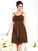 A-Line/Princess Spaghetti Straps Sleeveless Short Chiffon Bridesmaid Dresses TPP0005823
