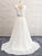 A-Line/Princess V-neck Sweep/Brush Train Sleeveless Beading Chiffon Wedding Dresses TPP0006105