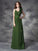 A-line/Princess V-neck Hand-Made Flower Sleeveless Long Chiffon Bridesmaid Dresses TPP0005771