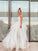 A-Line/Princess Sleeveless V-neck Tulle Ruched Floor-Length Wedding Dresses TPP0006218